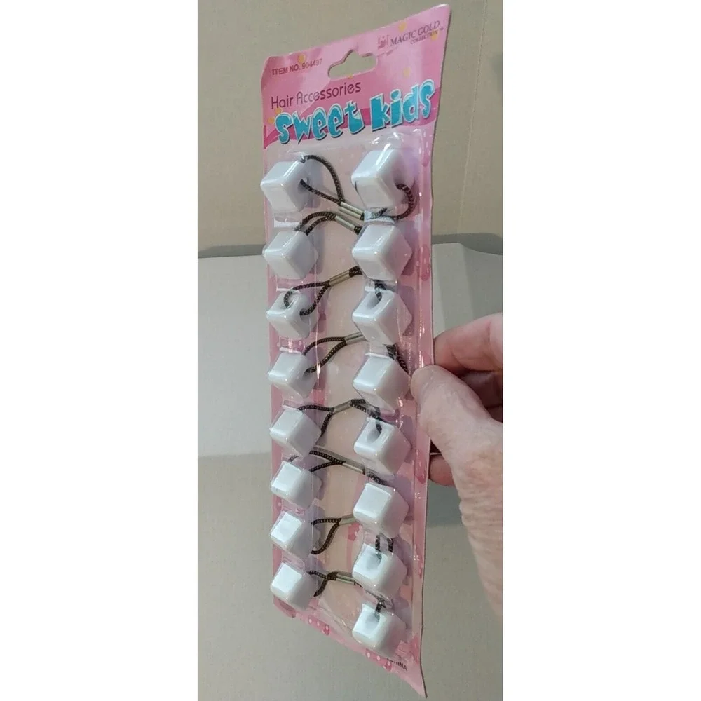 Cheer Square hair ball ELASTIC tie Ball Ponytail Holder Knocker ball Rare Y2k